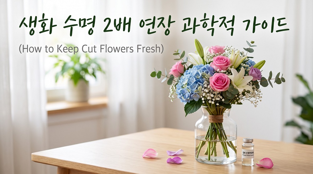 꽃다발 물처리 및 오래 보관하는법 생화 수명 2배 연장 과학적 가이드