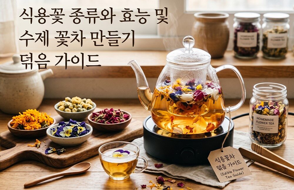 식용꽃 종류 효능 및 수제 꽃차 만들기