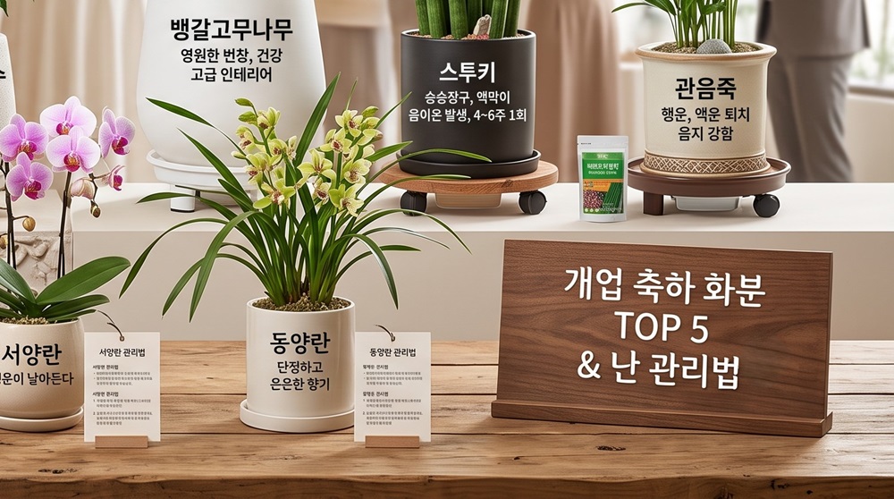 개업 축하 화분 추천 TOP 5 및 난 종류별 관리법