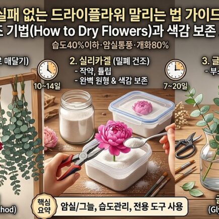 실패없는 드라이플라워 말리는법 가이드 꽃 건조기법과 색감 보존 노하우