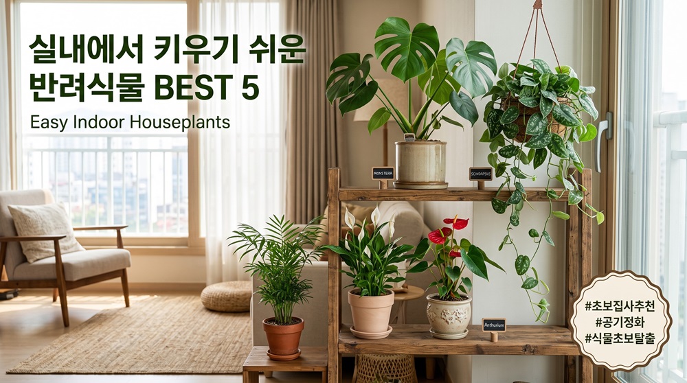 실내에서 키우기 쉬운 반려식물 꽃 추천 BEST 5