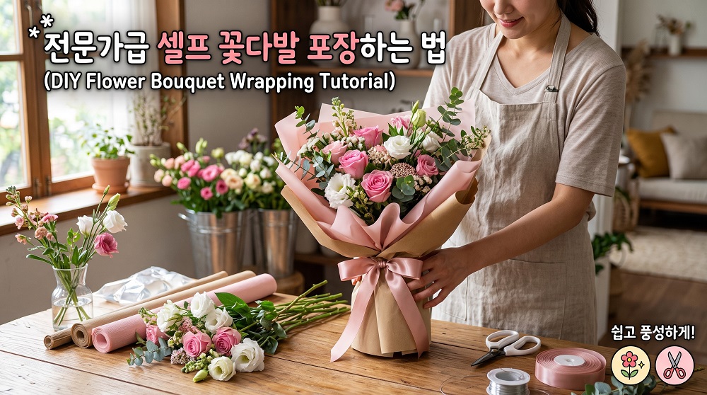집에서 만드는 전문가급 셀프 꽃다발 포장하는법