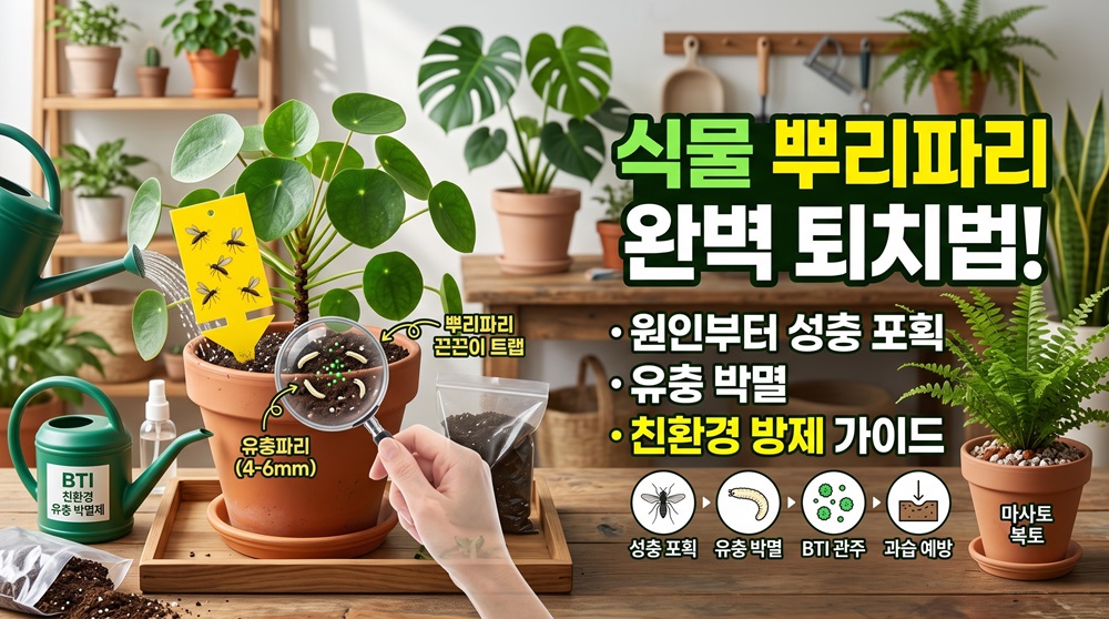 식물 뿌리파리 완벽 퇴치법 원인부터 유충박멸 및 친환경 방제 가이드
