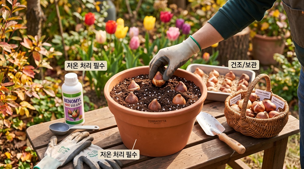튤립 구근 심는시기 및 소독 보관법 총정리