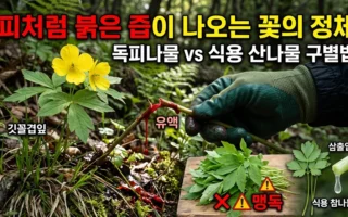 피처럼 붉은즙이 나오는 꽃의정체와 독초구별법