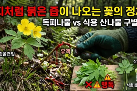 피처럼 붉은즙이 나오는 꽃의정체와 독초구별법