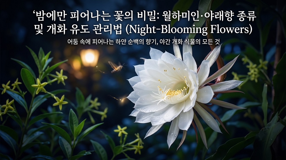 밤에만 피어나는 꽃의비밀 월하미인 야래향 종류및 개화유도 관리법