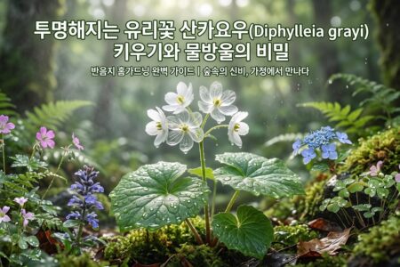투명해지는 유리꽃 산카요우(Diphylleia grayi) 키우기와 물방울의 비밀
