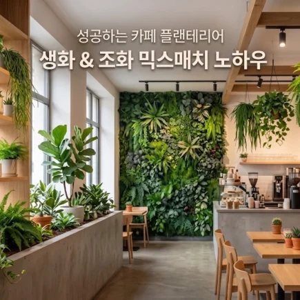 카페 플랜테리어 실패없는 시공법 생화와 조화 믹스매치로 유지비 줄이는 노하우