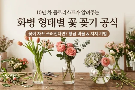 선물 받은 꽃다발 왜 화병만 가면 쓰러질까? 화병 형태별 황금 비율과 지지 공식