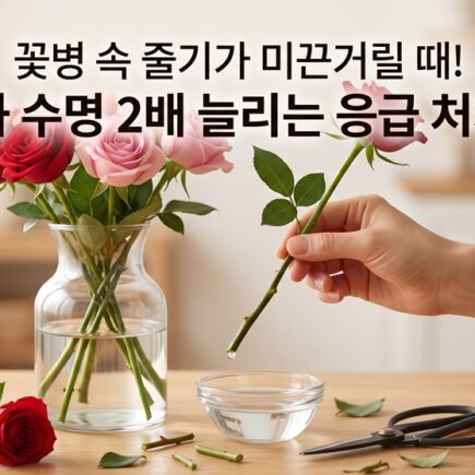꽃병속 줄기가 미끈거릴때 즉시 해야할 응급 처치법과 절화 수명 2배 늘리기