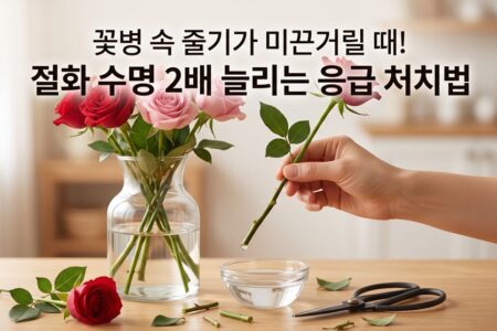 꽃병속 줄기가 미끈거릴때 즉시 해야할 응급 처치법과 절화 수명 2배 늘리기