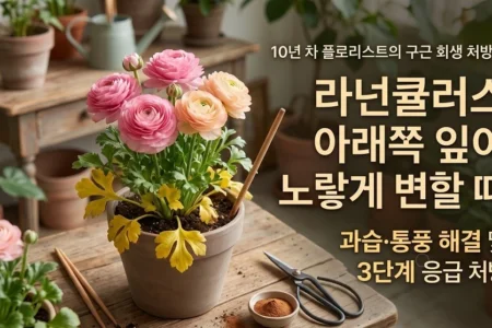 라넌큘러스 아래쪽 잎이 노랗게 변할 때 구근 회생 처방전