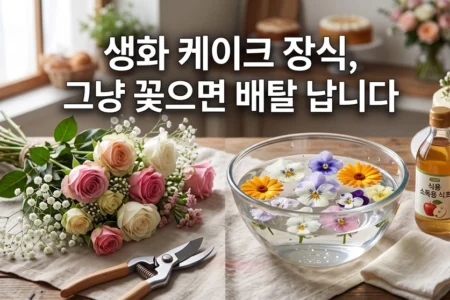 생화 케이크 장식 그냥 꽂으면 배탈 납니다. 안심 소독 및 식용 꽃 완벽 세척법