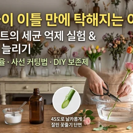 화병 물이 이틀만에 탁해지는 이유 플로리스트의 세균 억제 실험과 절화수명 2배 늘리기