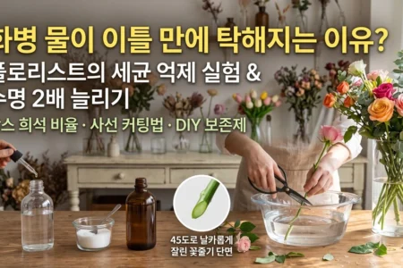 화병 물이 이틀만에 탁해지는 이유 플로리스트의 세균 억제 실험과 절화수명 2배 늘리기