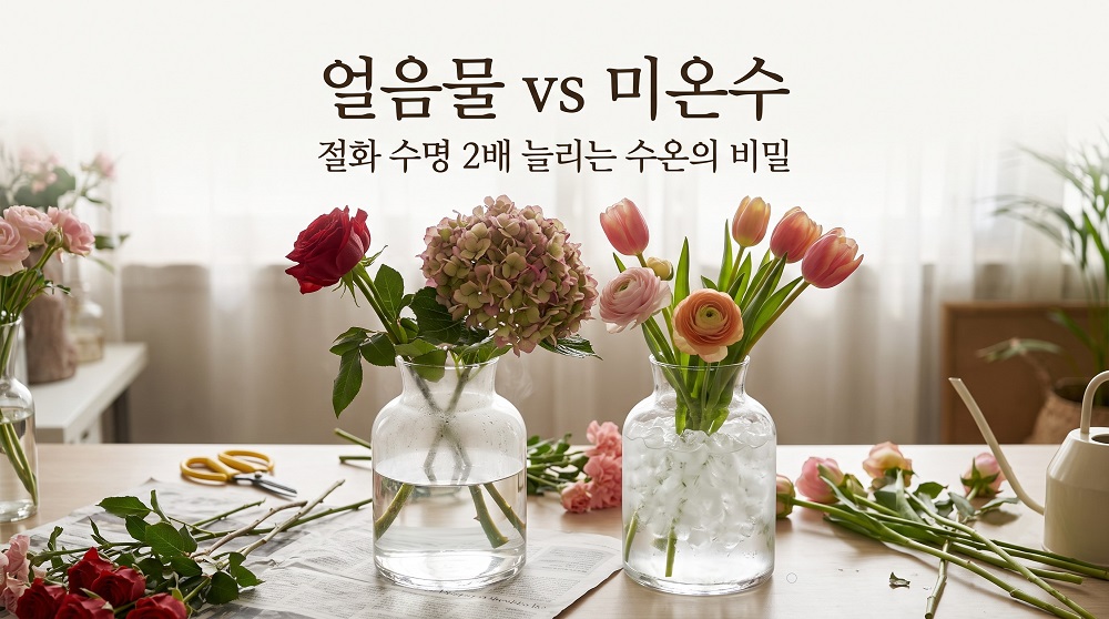 얼음물 미온수 절화수명 2배 늘리는 수온의 비밀과 물올림 팁