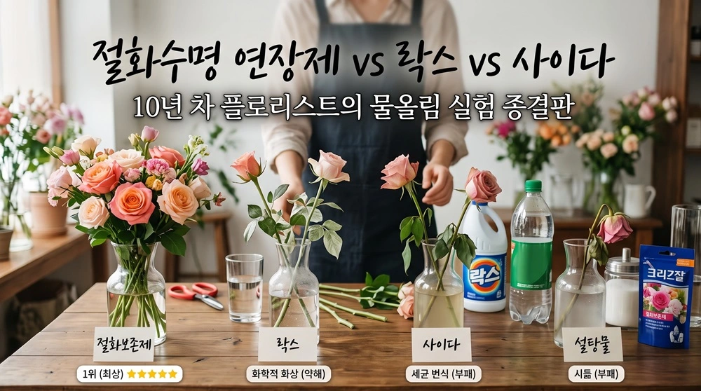 절화보존제, 꽃화병물주기, 꽃다발보관법, 꽃수명늘리기, 절화컨디셔닝, 물올림, 플로리스트팁